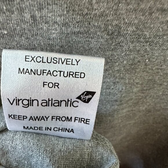 Grey L/XL Virgin Atlantic Long Sleeve Tee Shirt / Loungewear - Picture 7 of 10